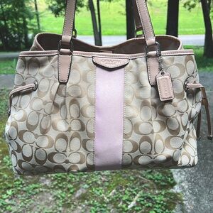 Coach Purse- Tan and Pink